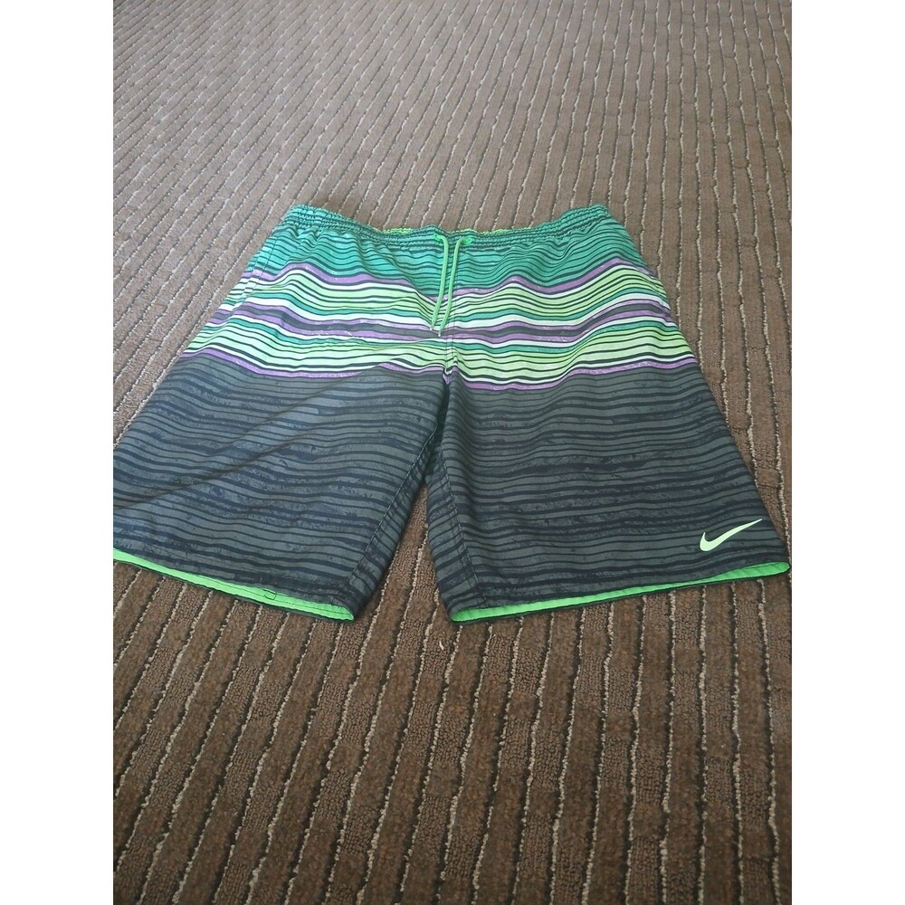 Nike Mesh Lined Multi-Color Striped Swim Trunks Men's XXL Beach Swimming Surfing